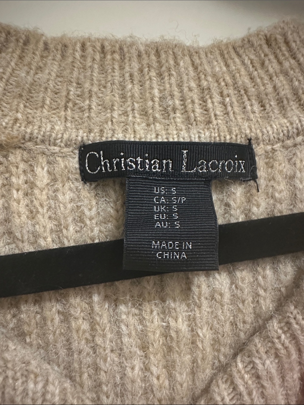 Beige Rib-Knit Cardigan Sweater - Picture 2 of 5